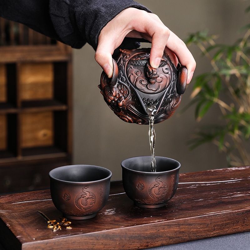Korean Tea Set - Chinês Roxo Pottery Pile Tea Set,