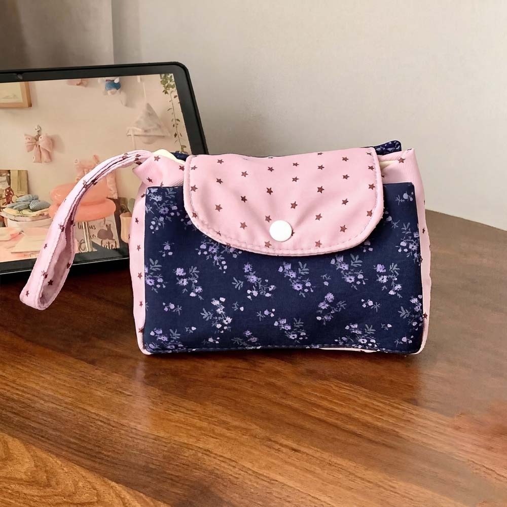 Bolsa de Maquiagem Floral Roxa - Korean Lifestyle & Kids Boutique Photos avaliação e preço