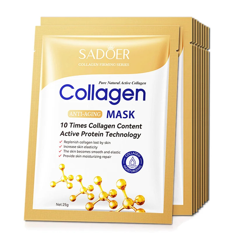 10pcs máscara facial de coláge - Sheet Mask Collagen avaliação e preço