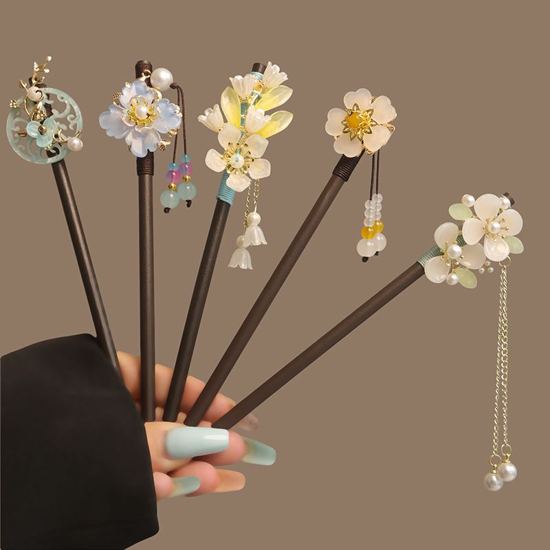 Flor borla pérola varas de cab - Hanbok Hair Pin avaliação e preço