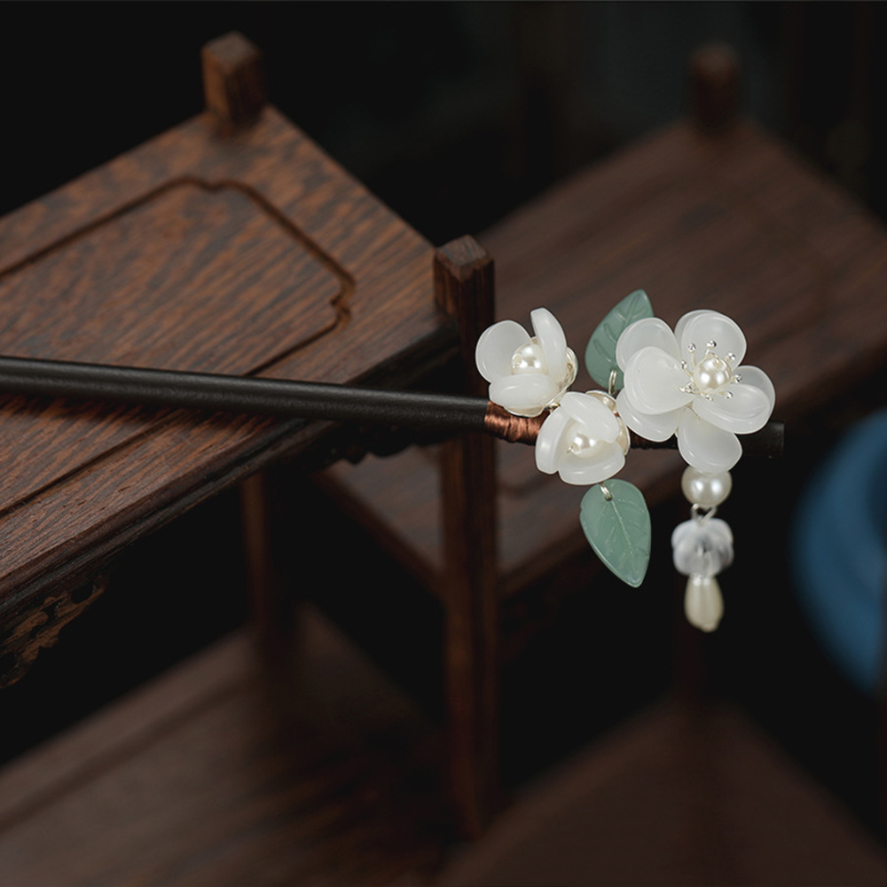 Flor retro hairpin com pérola  - Hanbok Hair Pin avaliação e preço
