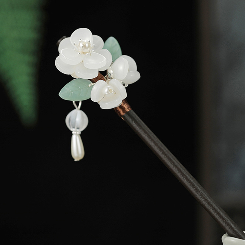 Flor retro hairpin com pérola  - Hanbok Hair Pin avaliação e preço